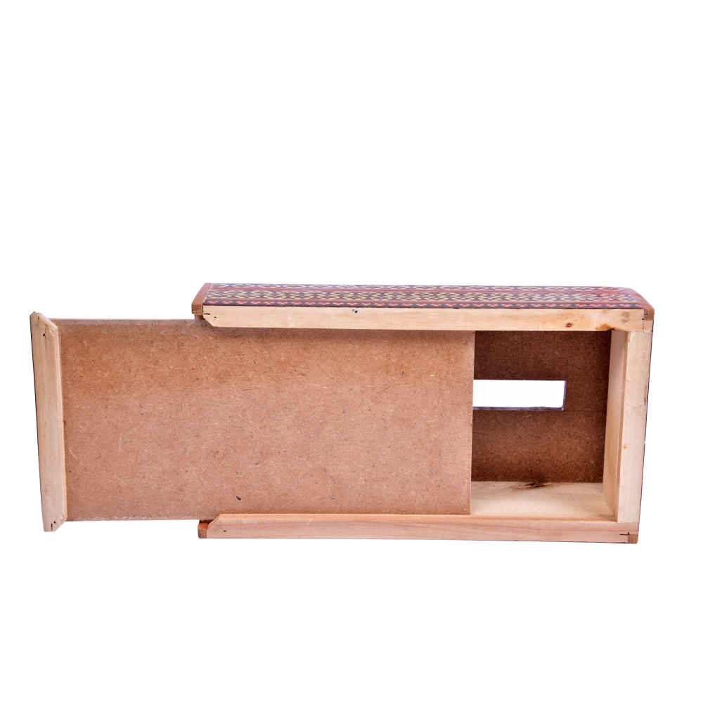 Couvercle de boîte à mou tissues en bois persan fait main – Khatamkari Chakavak