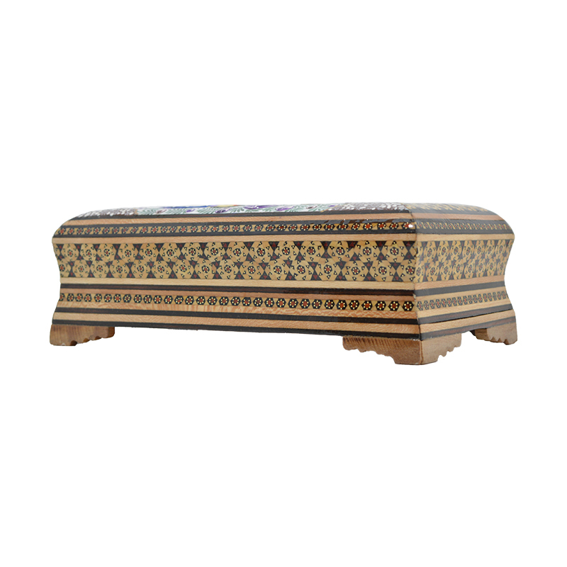 Couvercle de boîte à mou tissues en bois persan fait main – Khatamkari Sonati