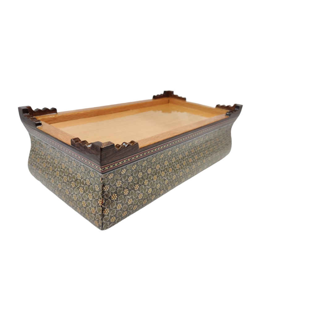 Couvercle de boîte à mou tissues en bois persan fait main – Khatamkari Taban