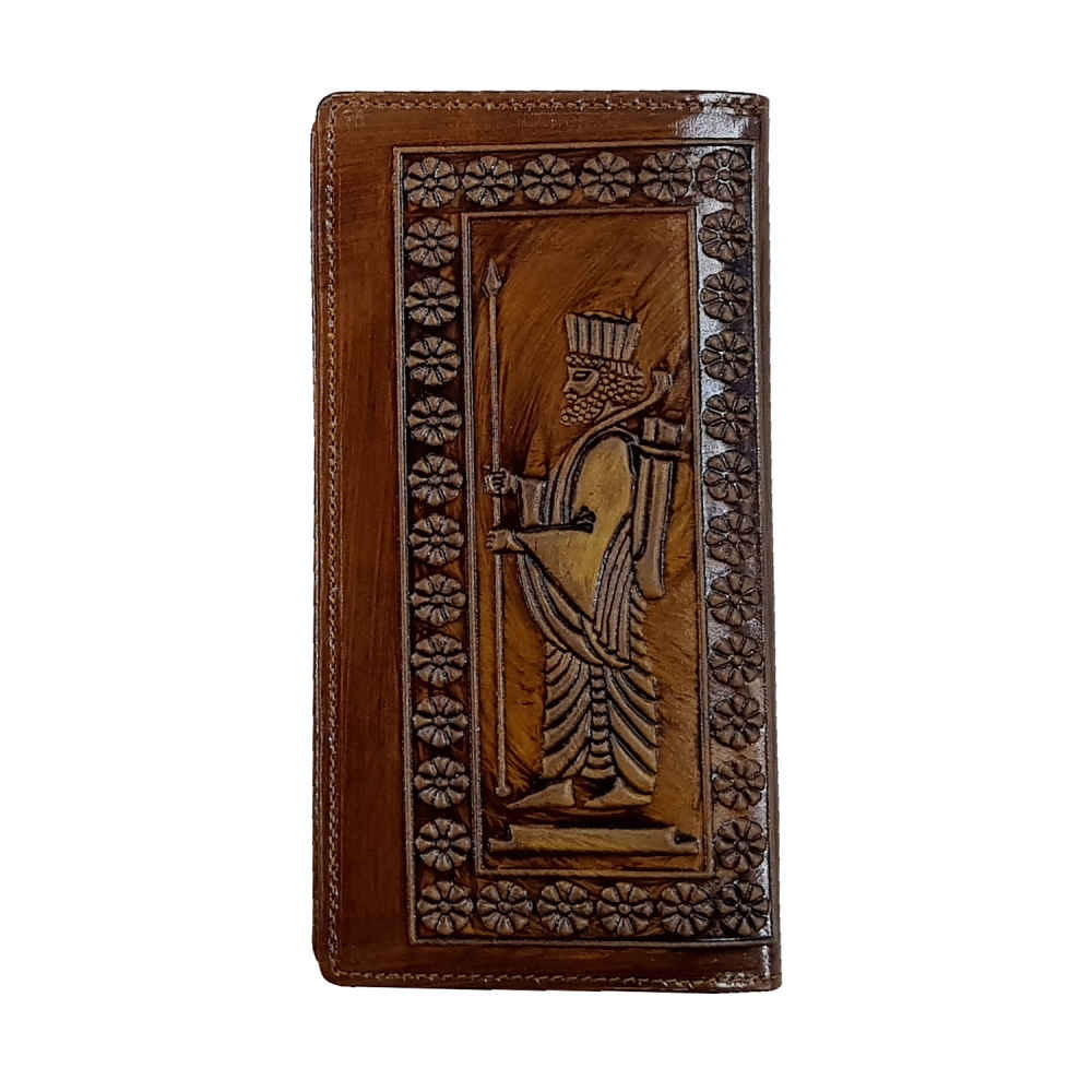 Portefeuille long en cuir persan pour hommes avec Design Kohan