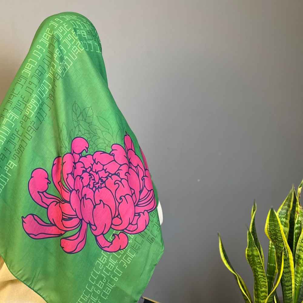Foulard à imprimé artistique persan pour femmes – Design Javdan luxueux et vibrant