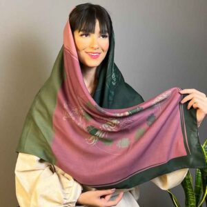 Persian Artistic Print Scarf for Women – Luxe and Vibrant Negarina Design