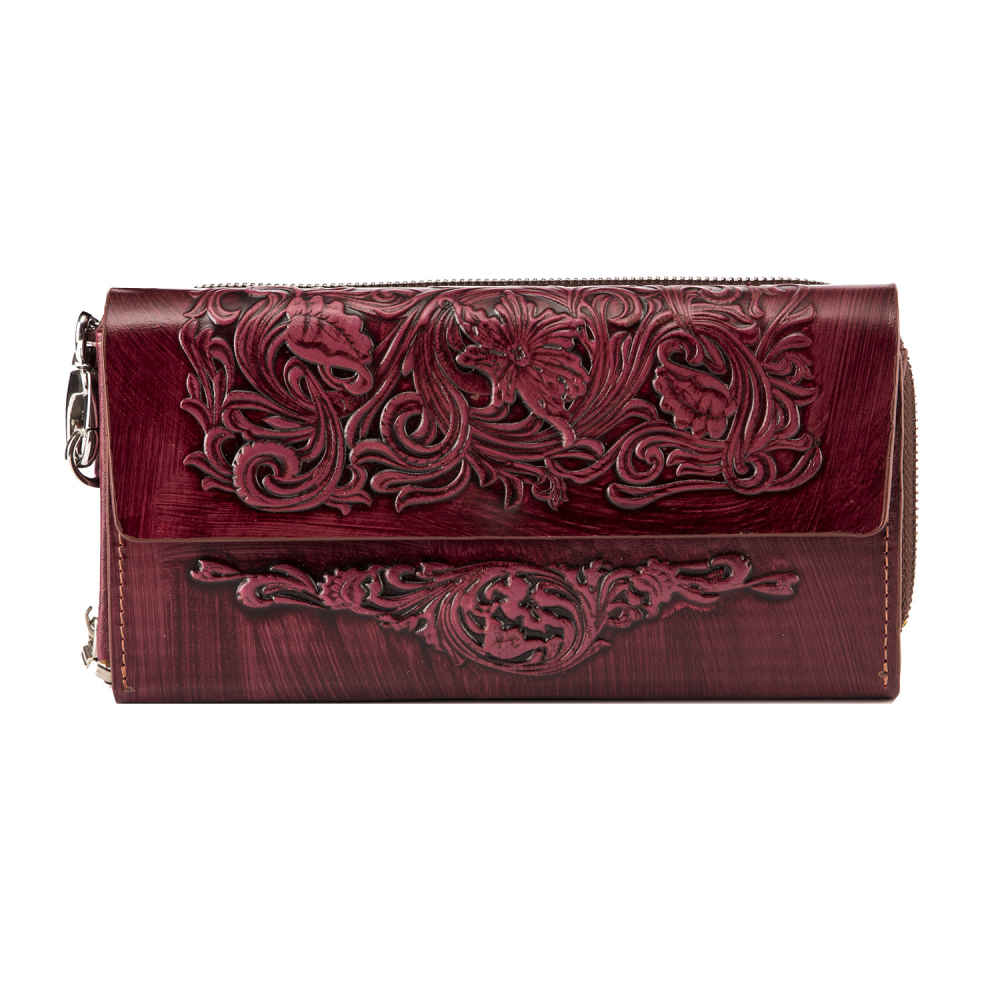Portefeuille long en cuir persan pour femmes avec Design Tajli