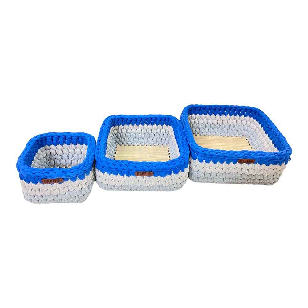 Ensemble de 3 paniers de rangement en crochet modèle Aseman