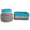 Ensemble de trois paniers de rangement en crochet – Modèle Enfants