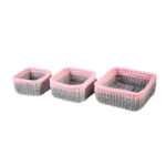 Ensemble de 3 paniers de rangement en crochet modèle Yas