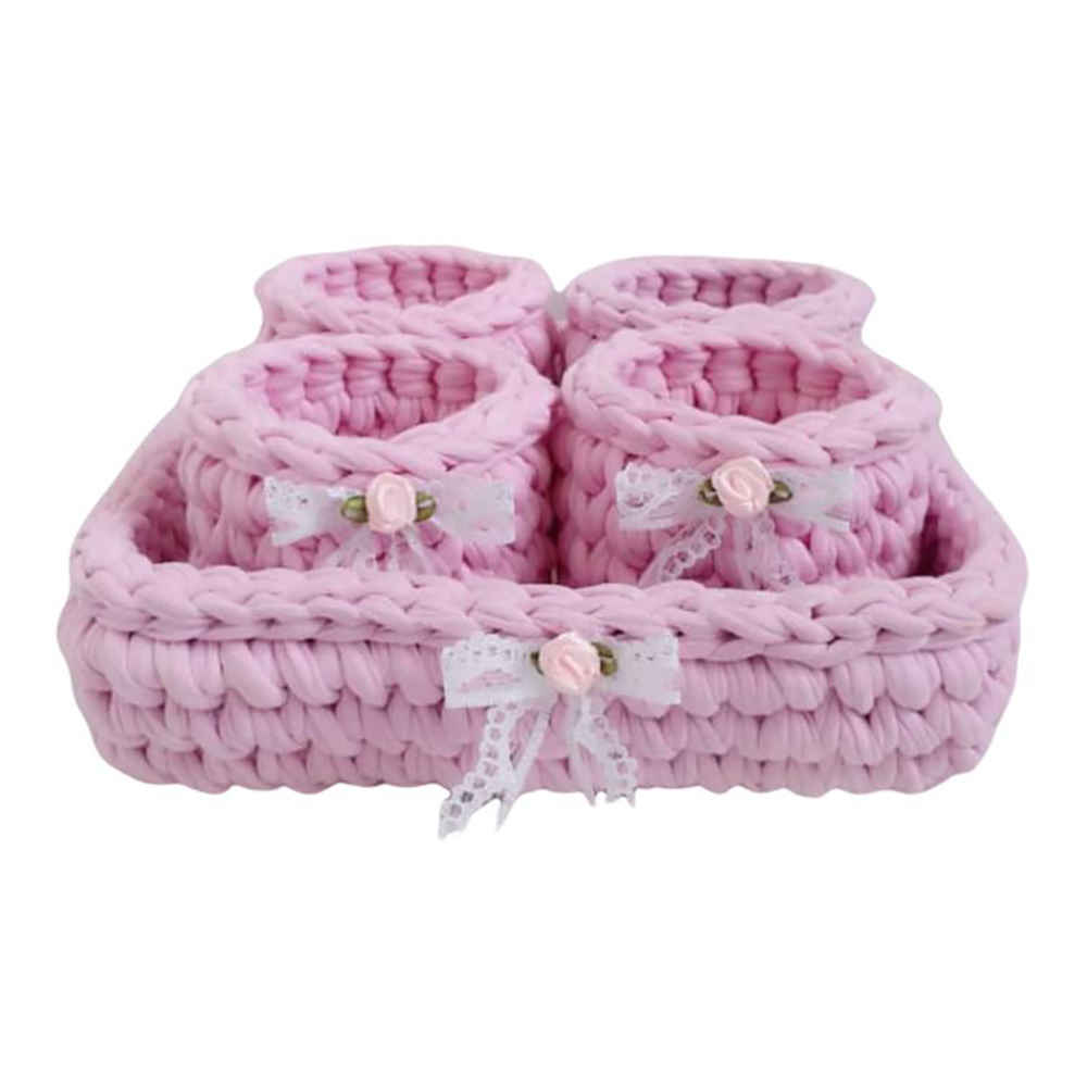 Ensemble de 5 paniers de rangement en crochet modèle Rima