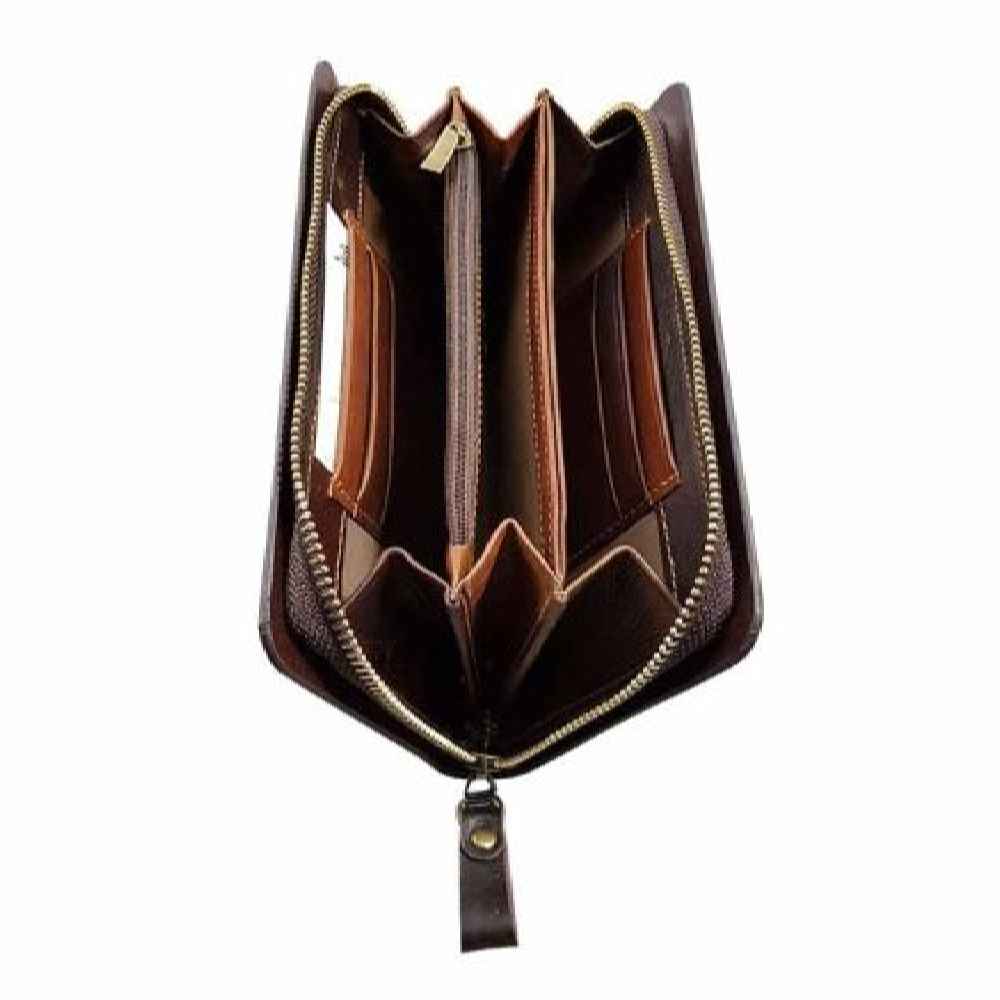 Portefeuille long en cuir persan pour femmes avec Design Alma