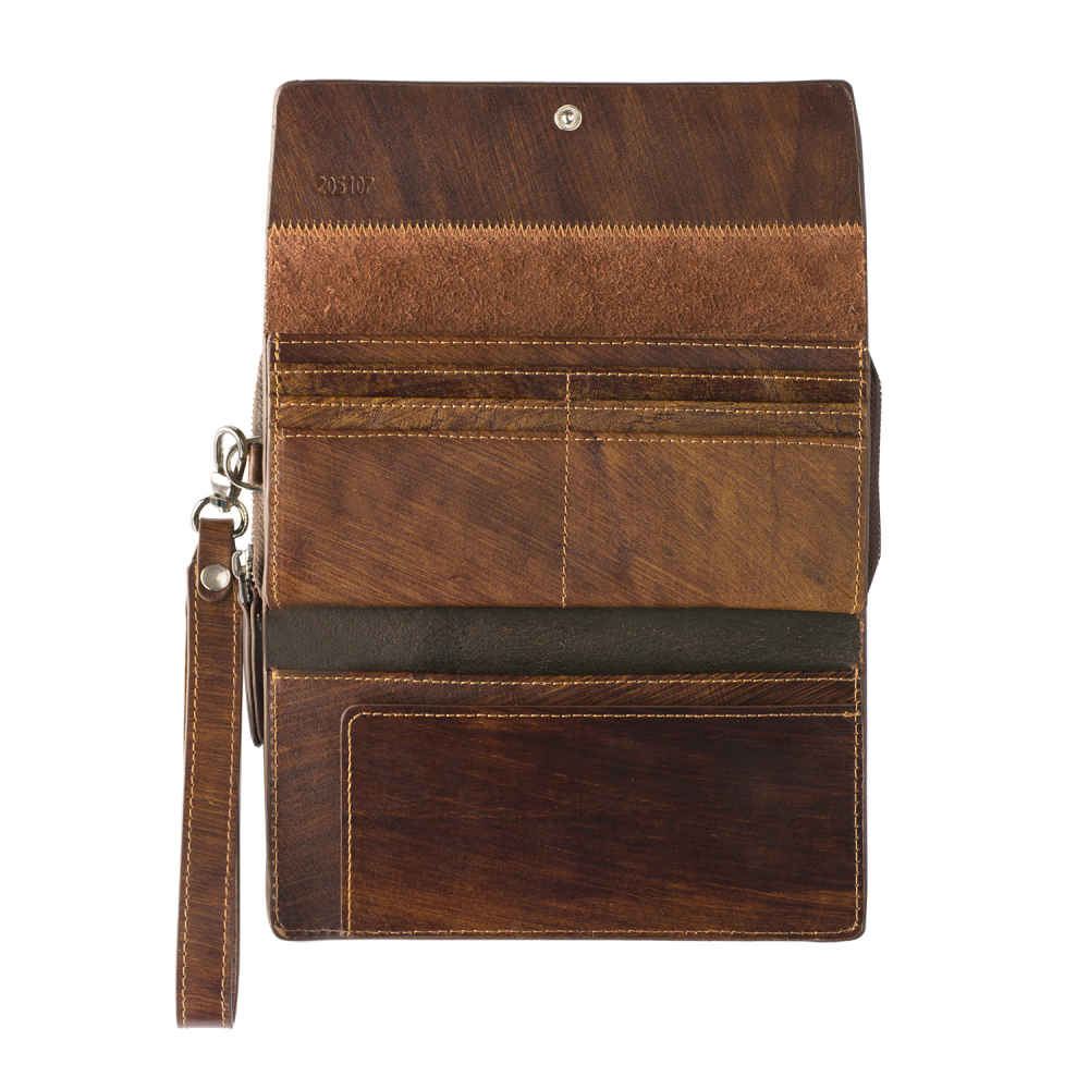 Portefeuille long en cuir persan pour femmes avec Design Sher