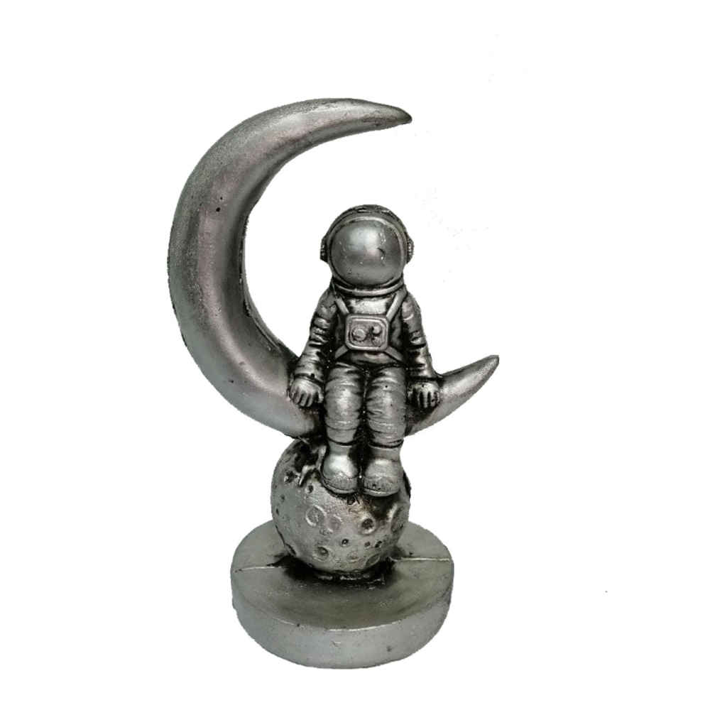 Figurine décorative d'astronaute sur la Lune - Sculpture d'explorateur spatial