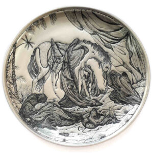 Assiette Décorative Islamique en Cuivre Gravée Ashura