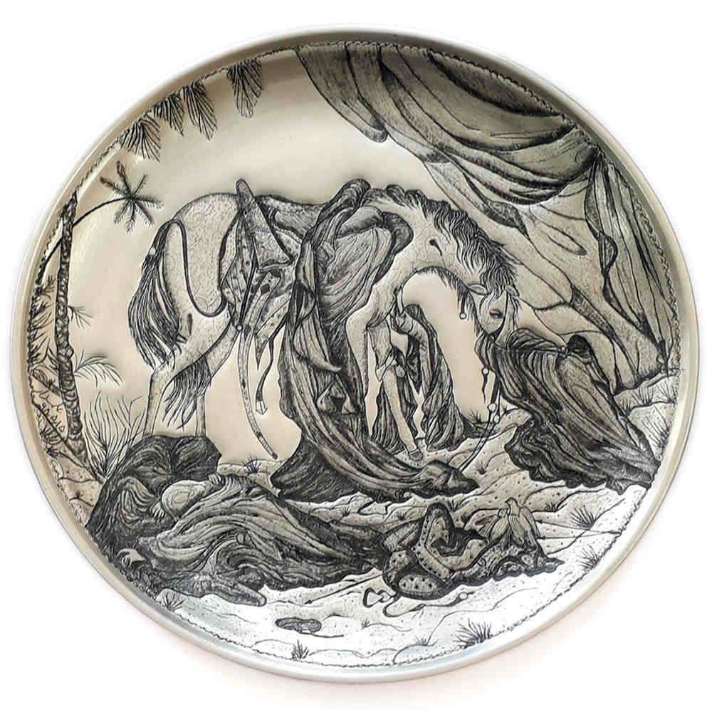 Assiette Décorative Islamique en Cuivre Gravée Ashura