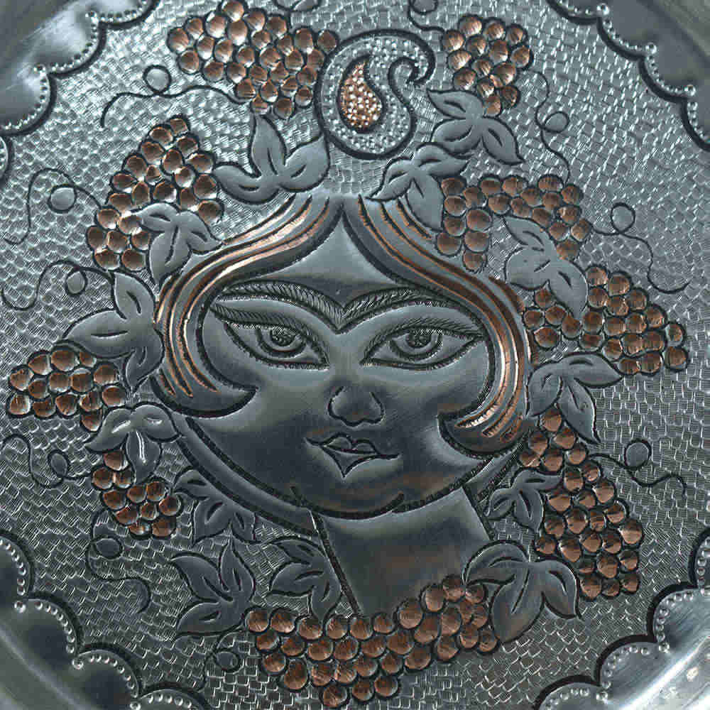 Assiette Décorative Persane en Cuivre Gravée Khatoon