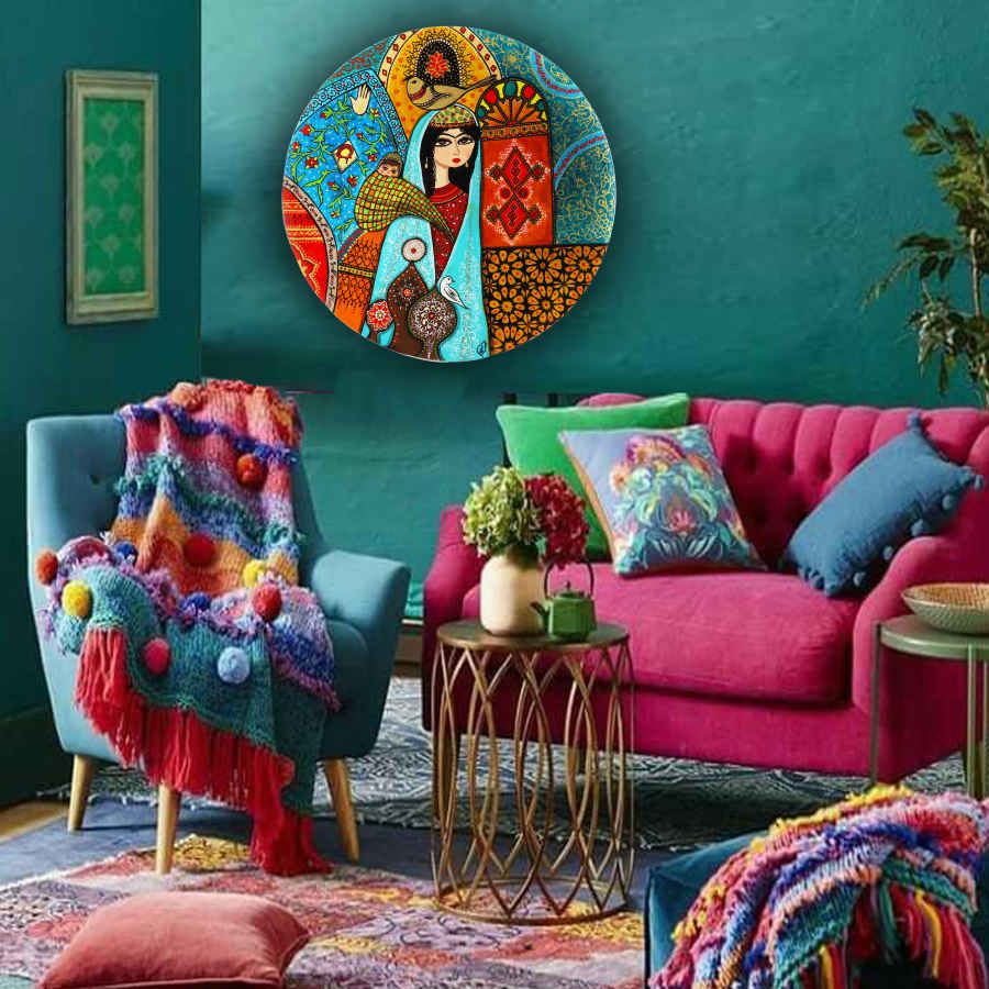 Assiette Décorative Persane en Céramique Peinte à la Main Mehr