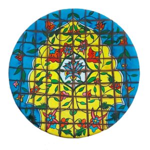 Assiette Décorative en Céramique Peinte à la Main Turquoise Persane