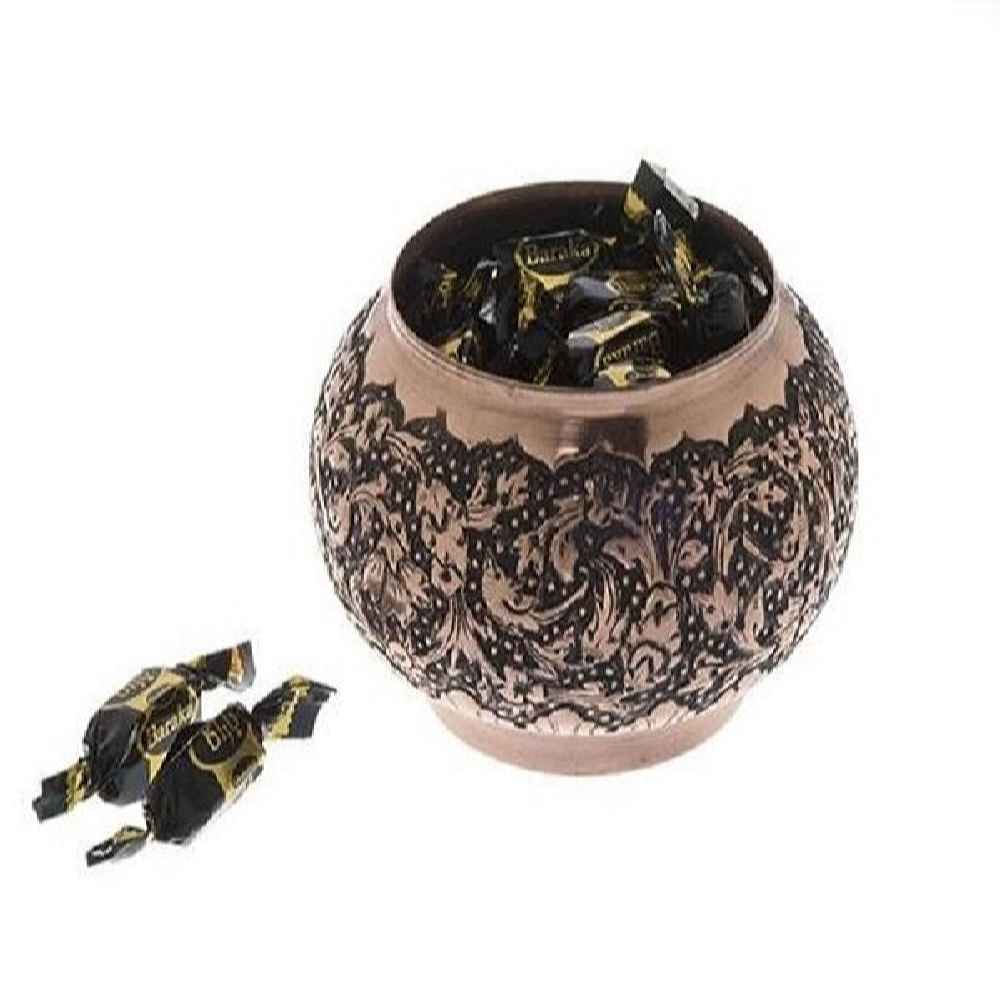 Sucrier persan artisanal en cuivre gravé Nil