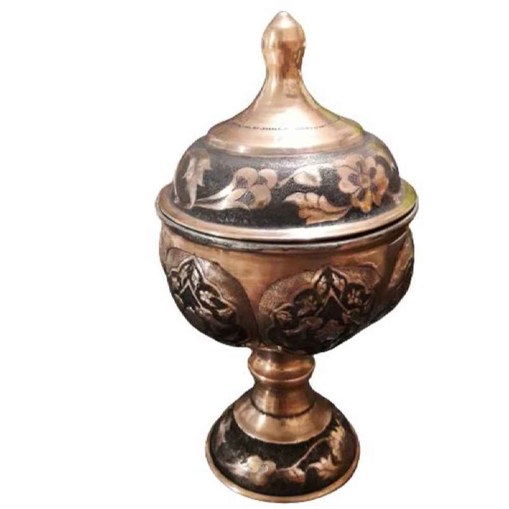 Sucrier persan artisanal en cuivre gravé Pars