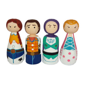 Poupées en Bois au Crochet Fait Main – Cowboys | Figurines Rustiques du Far West