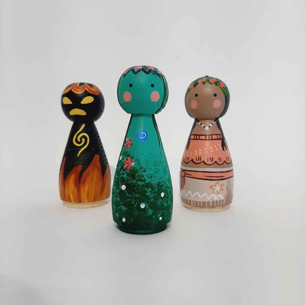 Poupées en Bois au Crochet Fait Main – Thème Rêve | Figurines en Bois Fantaisistes