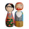Poupées en Bois au Crochet Fait Main – Frida Kahlo | Figurines Artistiques en Bois