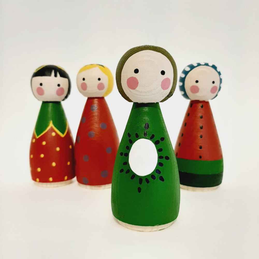 Poupées en Bois au Crochet Fait Main – Coccinelles | Figurines en Bois sur le Thème de la Nature