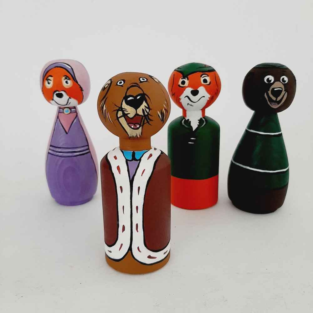 Poupées en Bois au Crochet Fait Main – Robin des Bois | Figurines d’Aventure Classiques