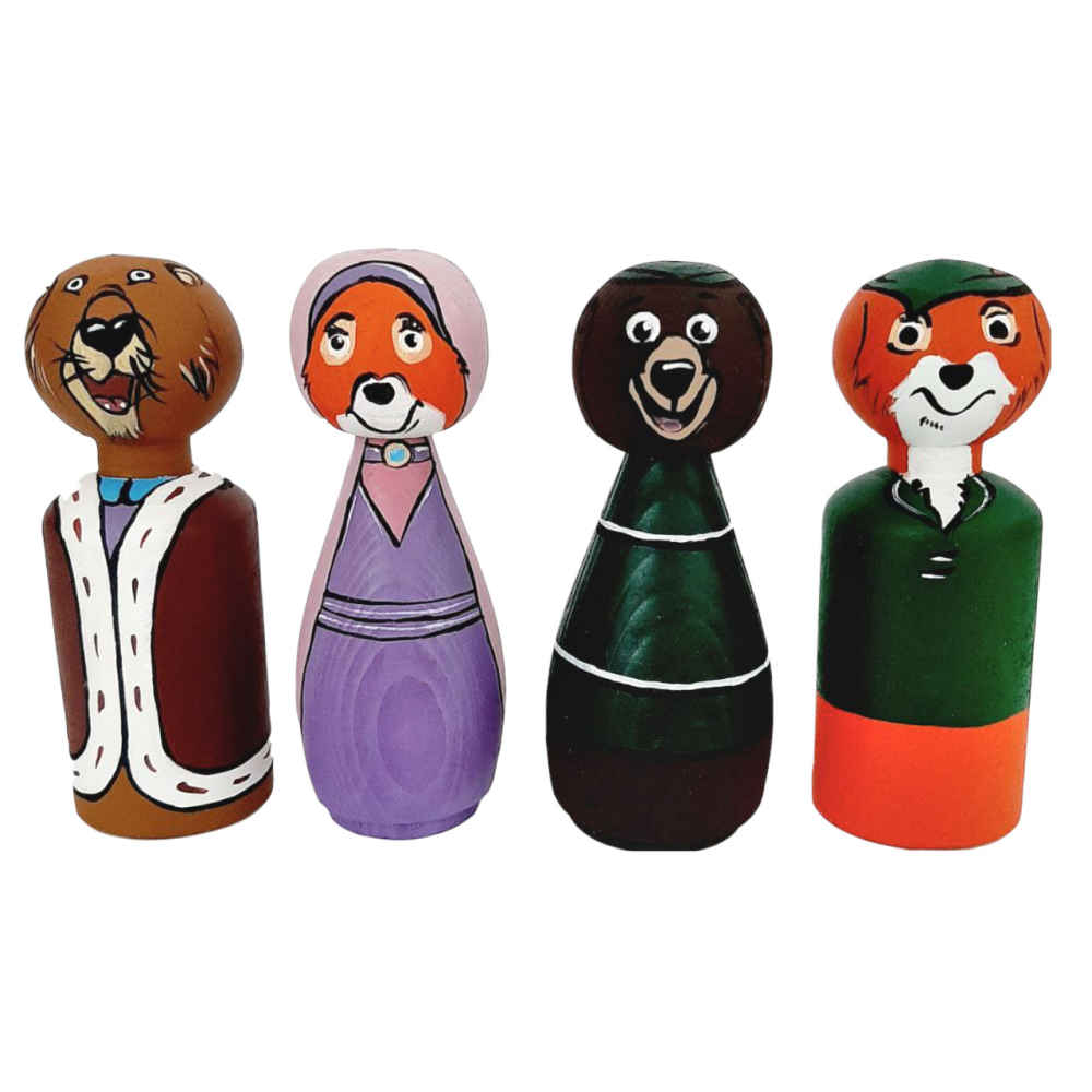 Poupées en Bois au Crochet Fait Main – Robin des Bois | Figurines d'Aventure Classiques