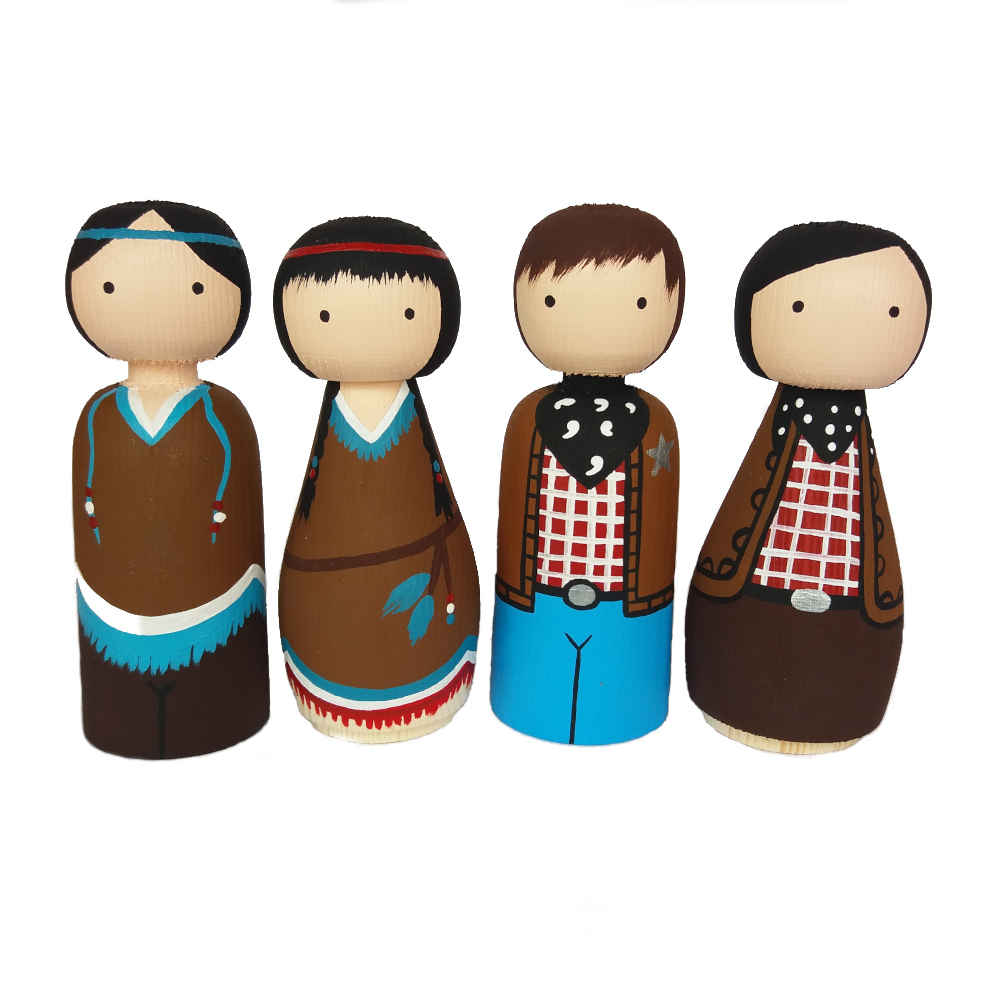 Poupées en Bois au Crochet Fait Main – Sorkh Poost | Jouets Traditionnels en Bois