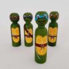 Poupées en Bois au Crochet Fait Main – Tortues Ninja Mutantes | Figurines Personnalisées