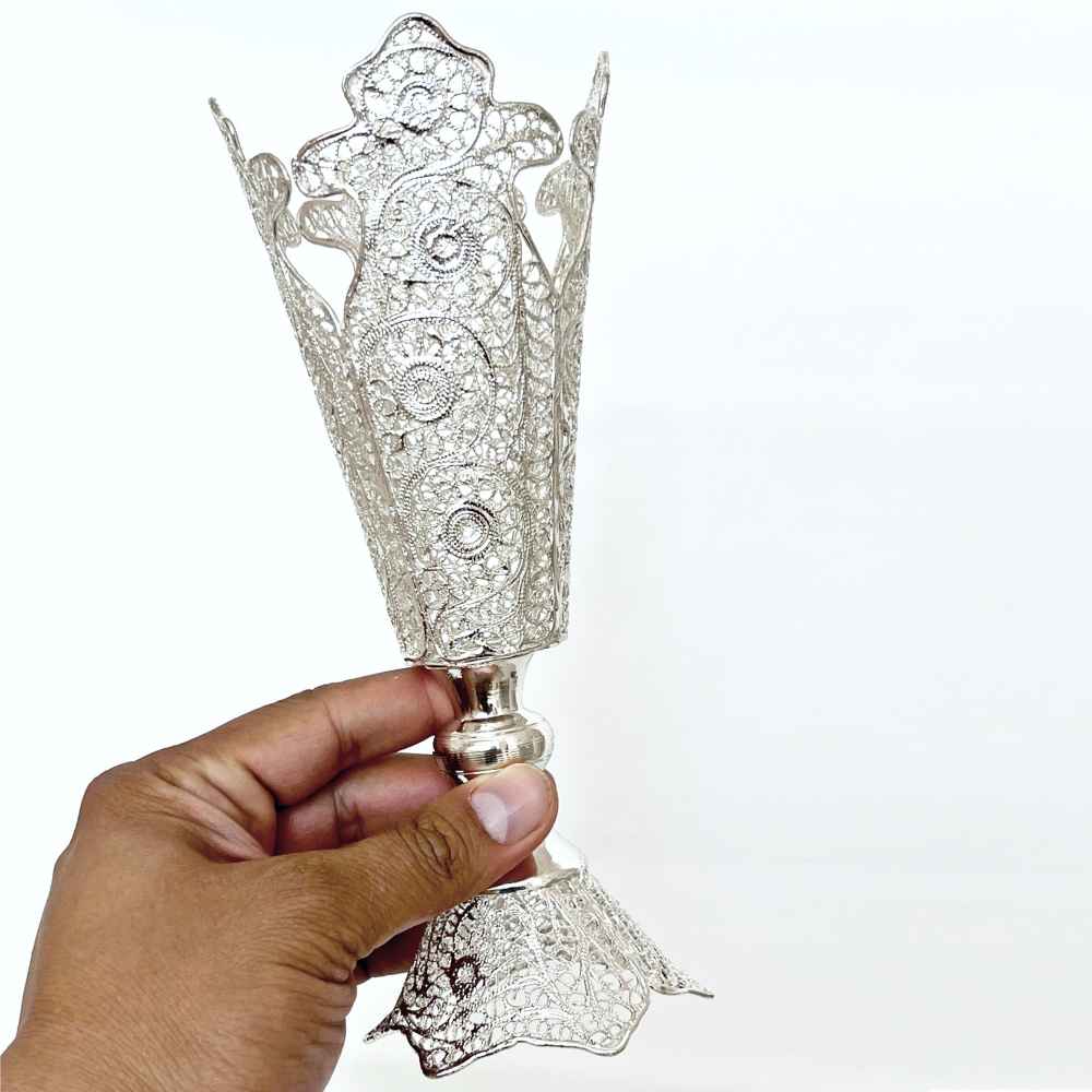 Vase décoratif en filigrane persan fait main Parya