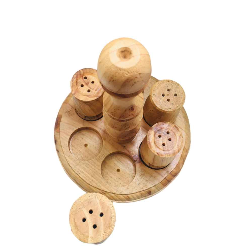 Ensemble de salières et poivrières en bois Haleh