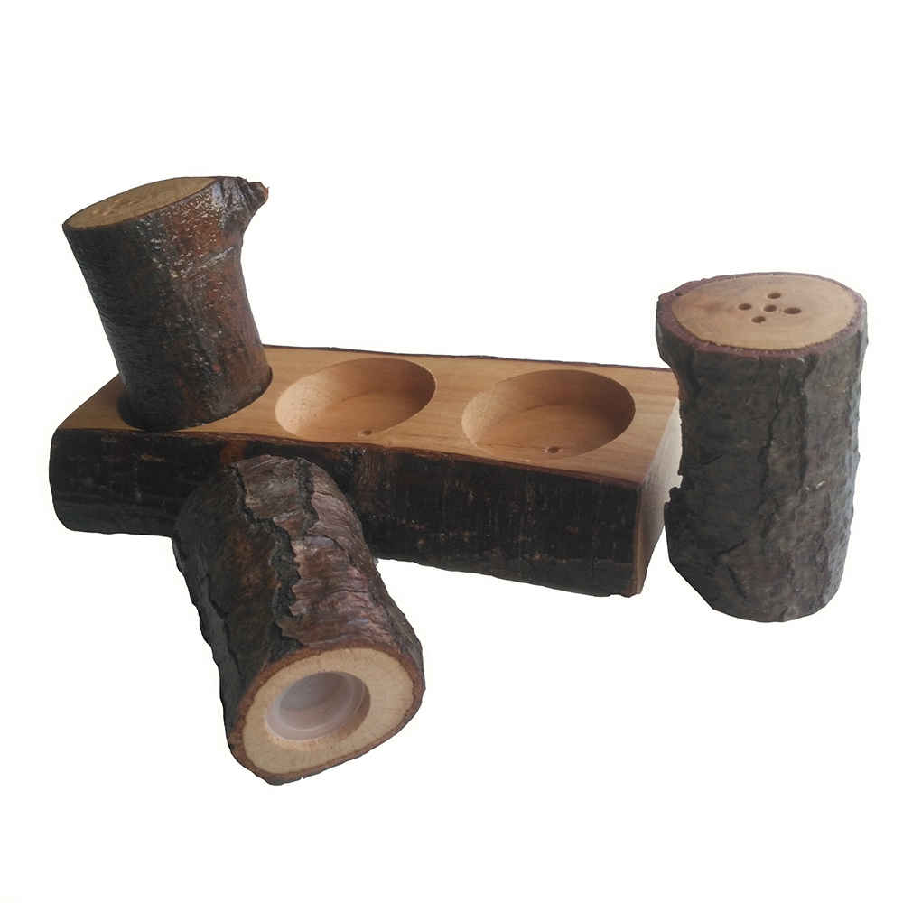 Ensemble de salières et poivrières en bois Jungle