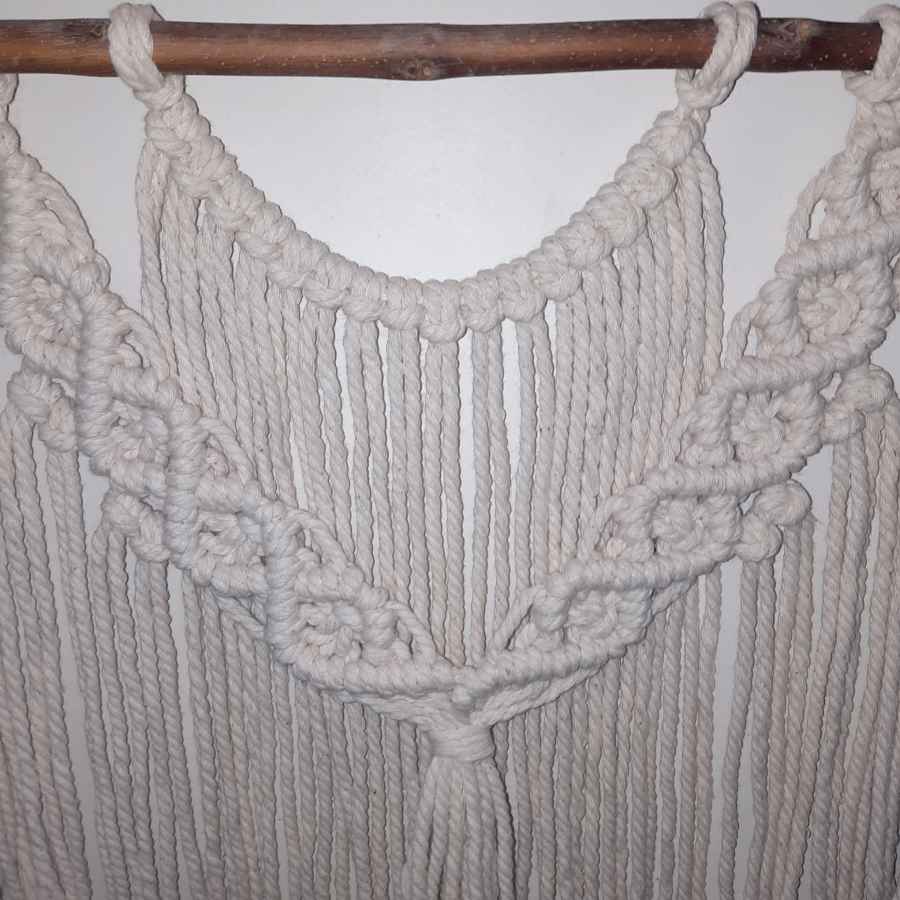 Tapisserie murale en macramé style bohème