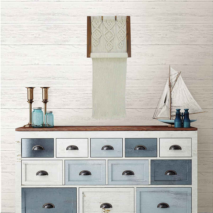 Tapisserie murale en macramé style bohème Lilas