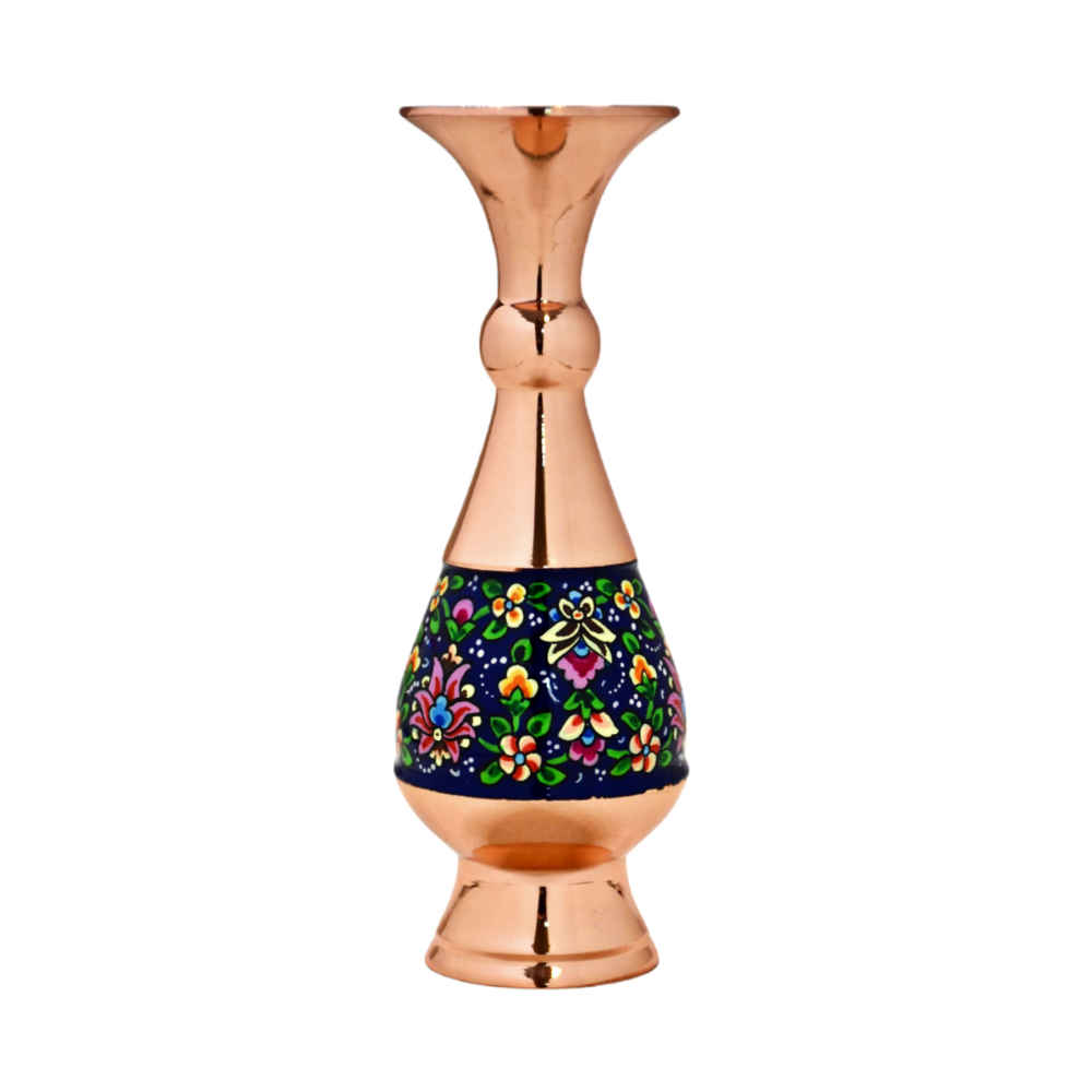 Vase en cuivre décoratif peint à la main avec émail Minakari persan Samira