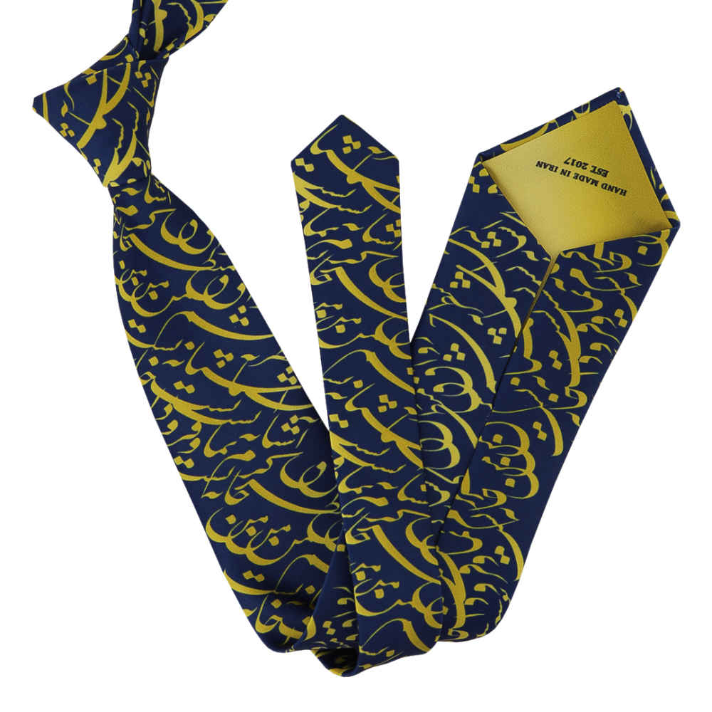 Cravate pour homme – Calligraphie artistique inspirée de la Perse et poème