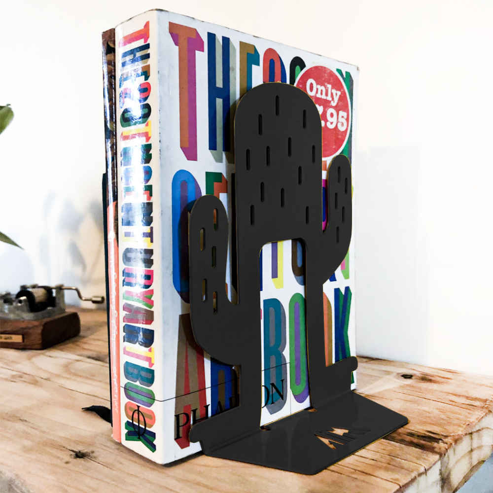 Serre-livres en métal design cactus – parfait pour espaces bohèmes