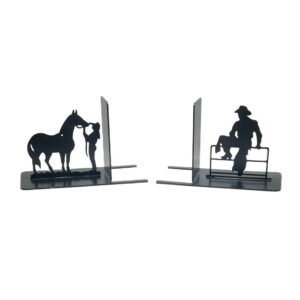 Serre-livres en métal thème cheval – idéal pour décor rustique ou nature