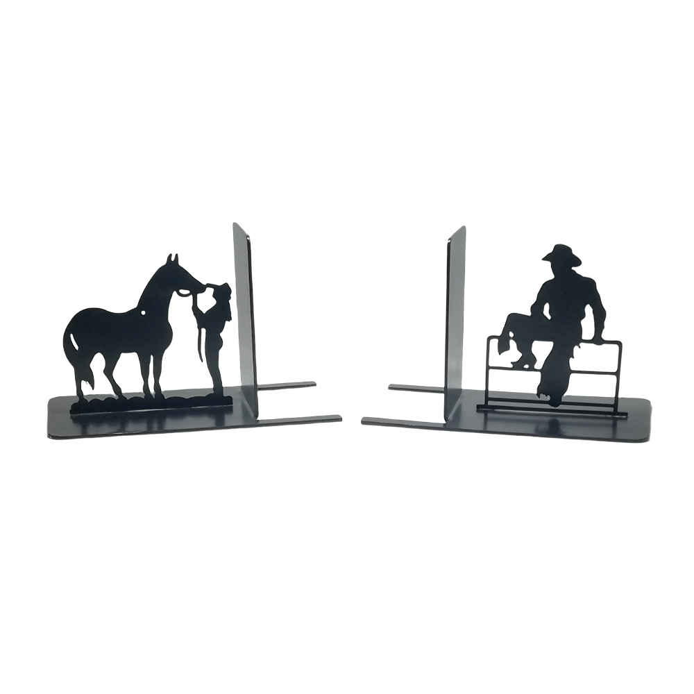 Serre-livres en métal thème cheval – idéal pour décor rustique ou nature