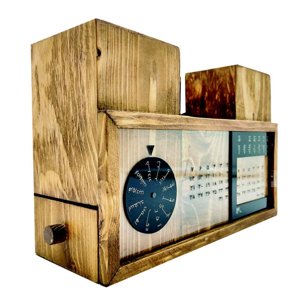 Modèle de calendrier de bureau persan fait main