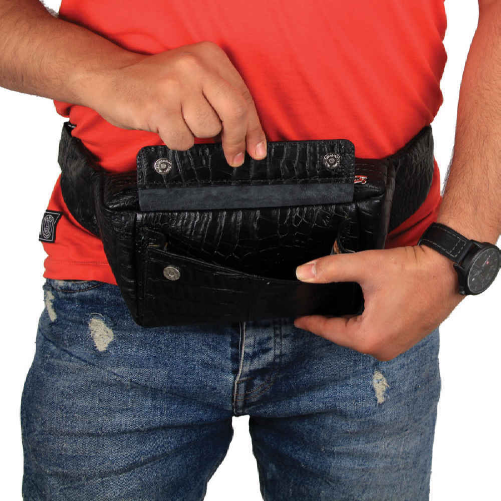 Sac banane en cuir véritable avec ceinture réglable – Accessoire stylé pour un usage quotidien