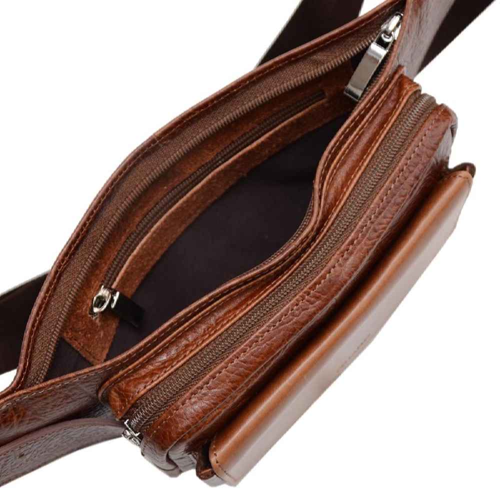 Sac banane en cuir véritable avec ceinture réglable – Indispensable du quotidien