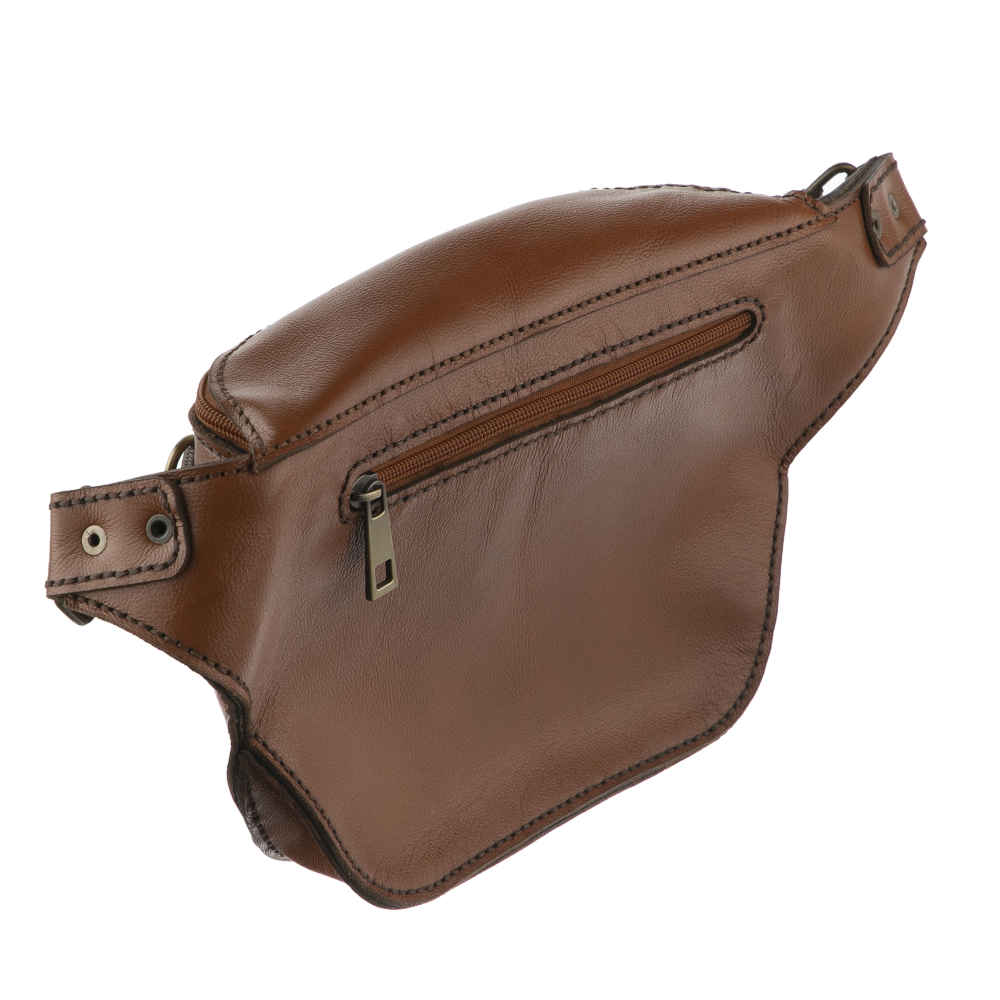 Sac banane en cuir véritable avec ceinture réglable – Élégance masculine