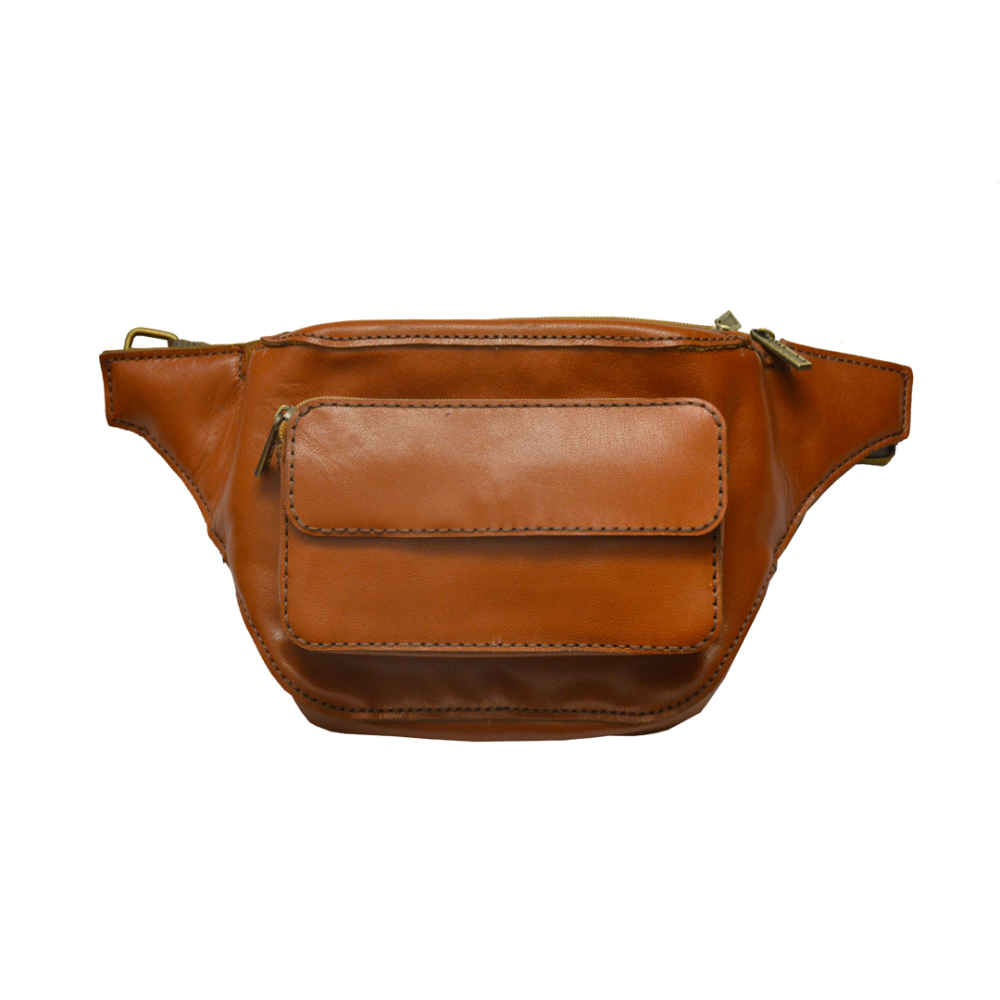 Sac banane en cuir véritable avec ceinture réglable – Élégance féminine