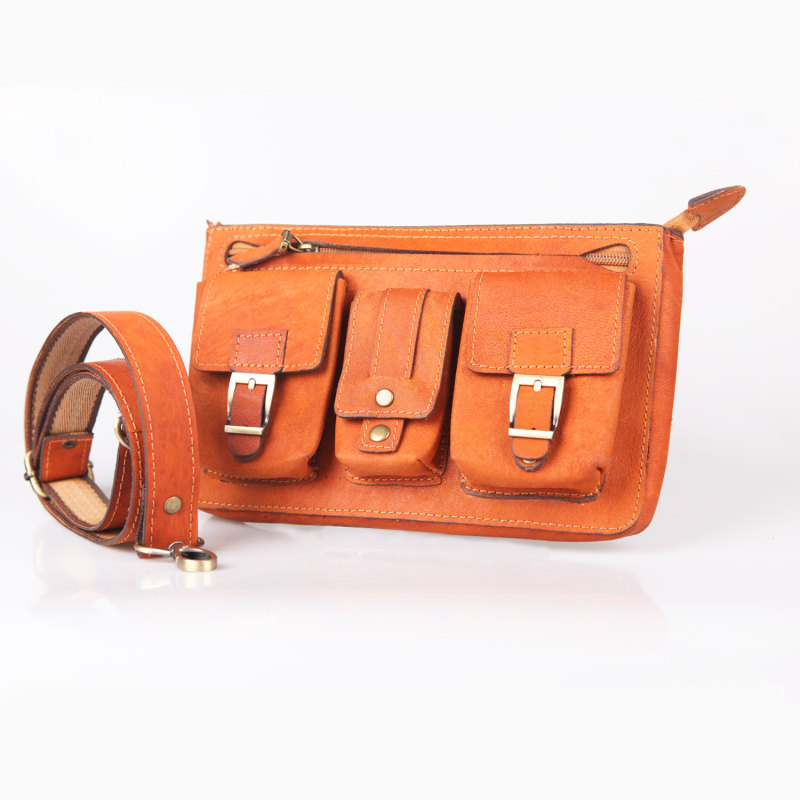 Sac banane en cuir véritable avec ceinture réglable pour hommes – Parfait pour les voyages et les activités de plein air