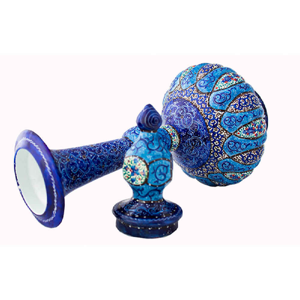 Bouteille décorative en cuivre – Émail Minakari persan Saba