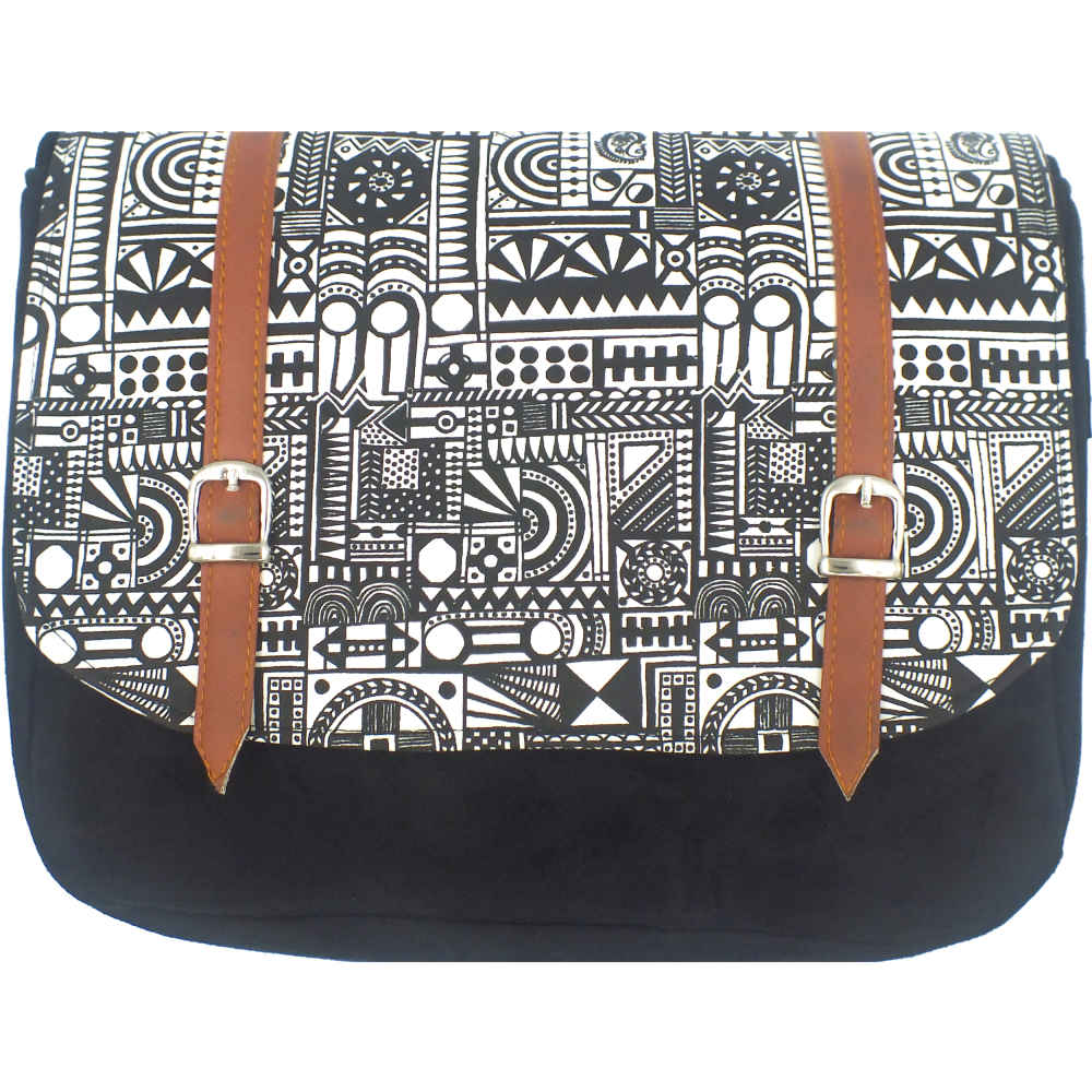 Sac à bandoulière bohémien avec motif géométrique Night