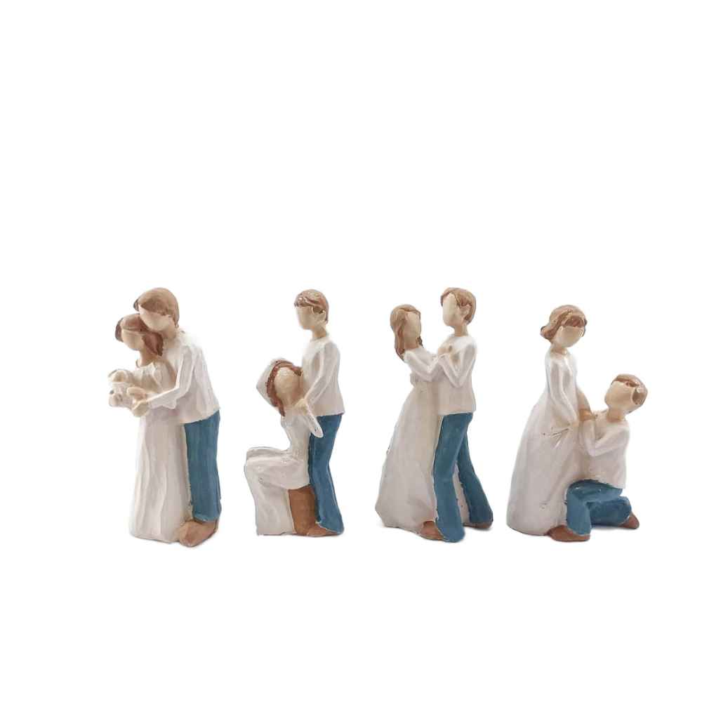 Figurine arbre de saule - Cycle de l'amour, 4 pièces