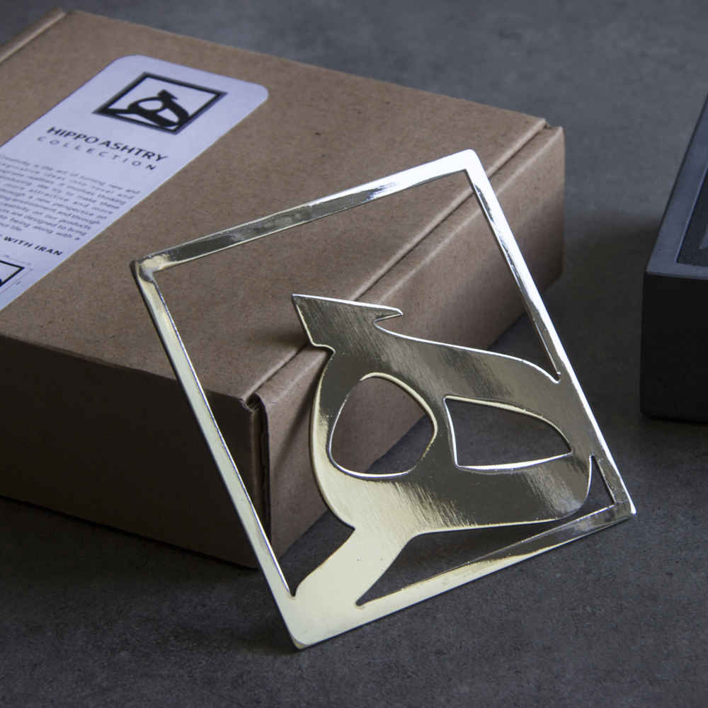 Cendrier en ciment persan – Design moderne de calligraphie He