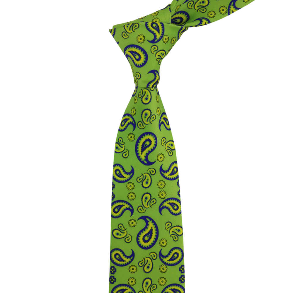 Cravate pour homme – Élégance artistique inspirée de la Perse Paisley en vert